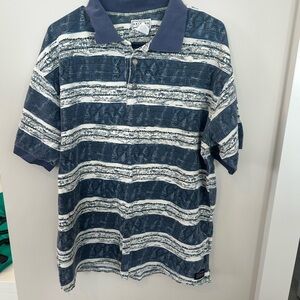 Arizona Jean Company Blue and White Patterned Polo